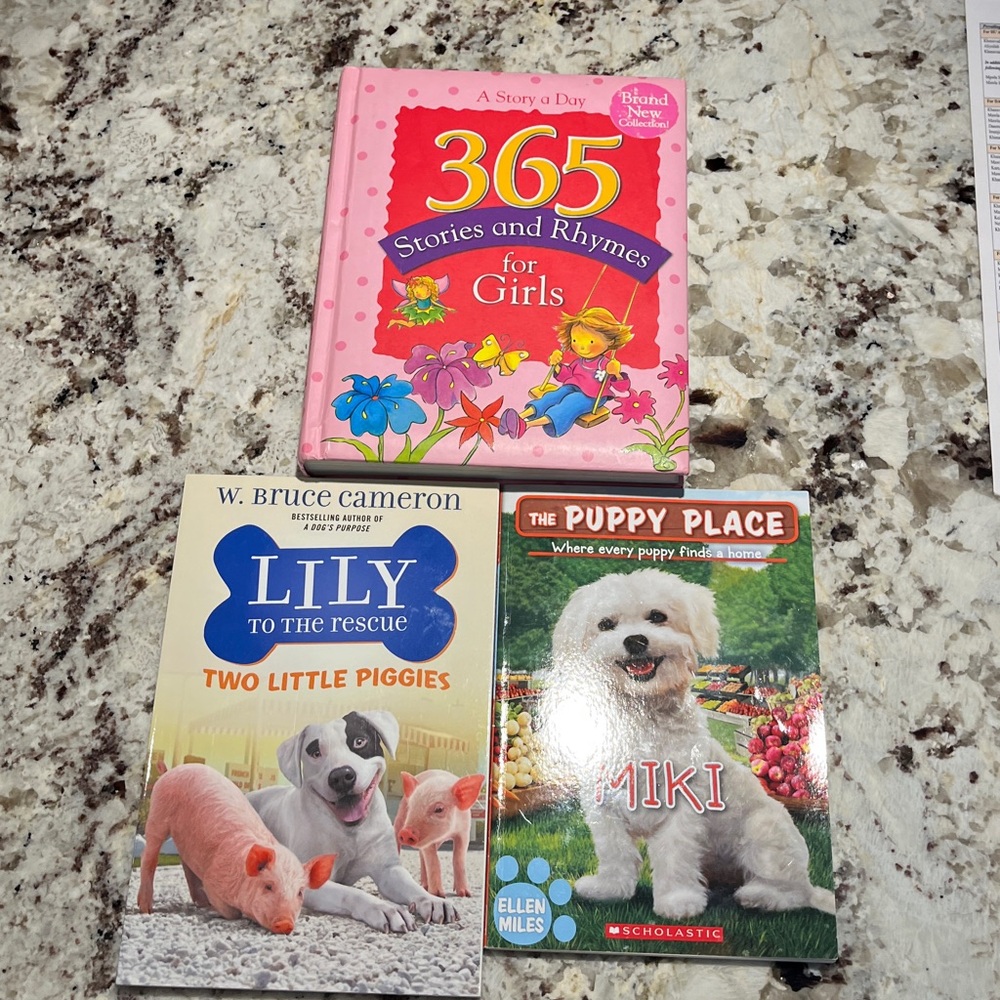 Children's Book Set with Pink, Blue, and Red Covers